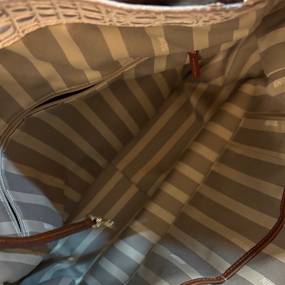 Brahmin Crocodile-Embossed Cream Hobo Bag 13”x14”x4” - Picture 6 of 14